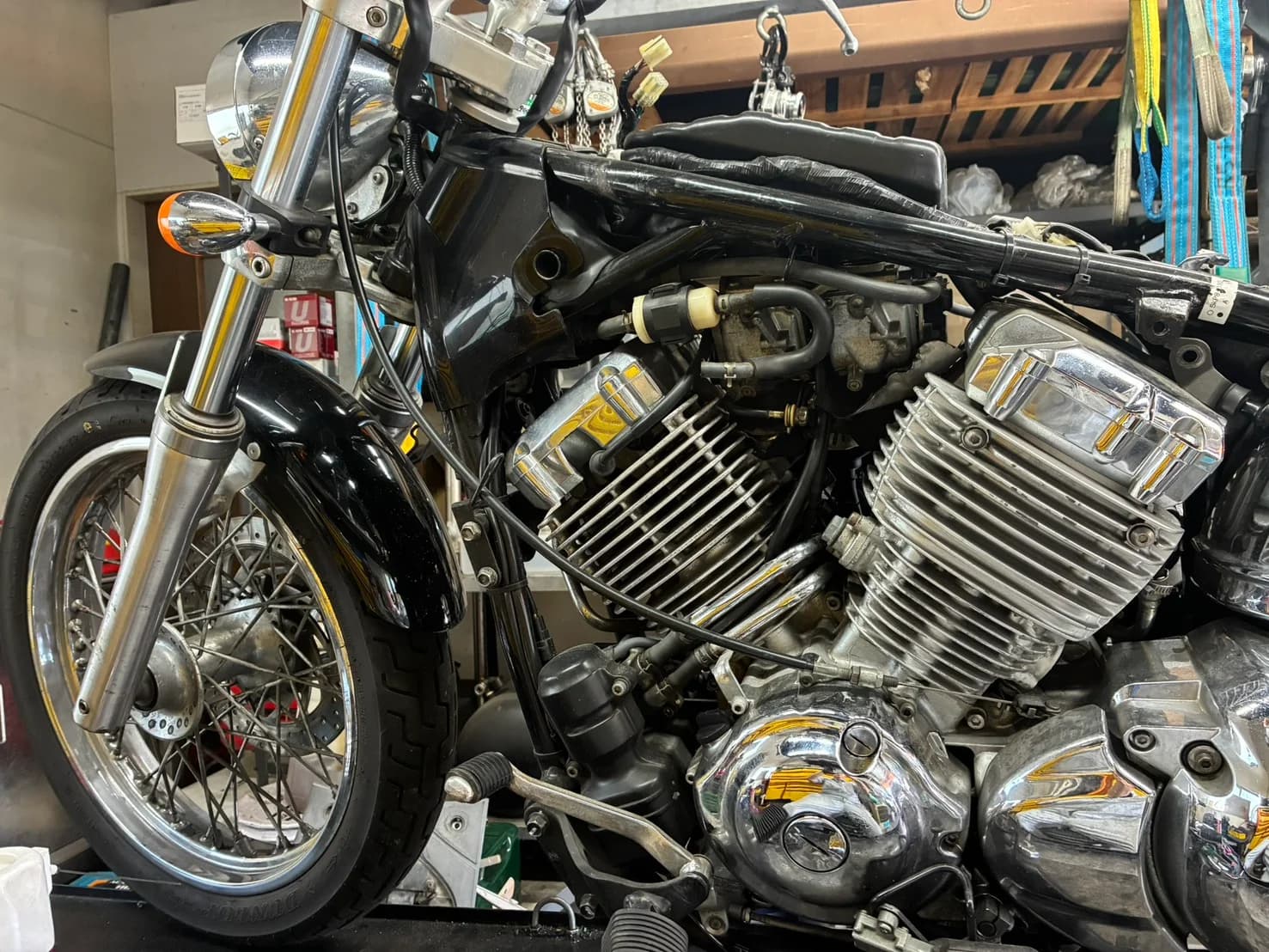 アメリカンバイクのエンジン周り